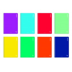 CUADERNO ESPIRAL SERIE BASIC TAPA BLANDA 60 GRS. FOLIO (215X310MM.) 80 HOJAS CUADRÍCULA 4X4 CON MARGEN PACSA 16418