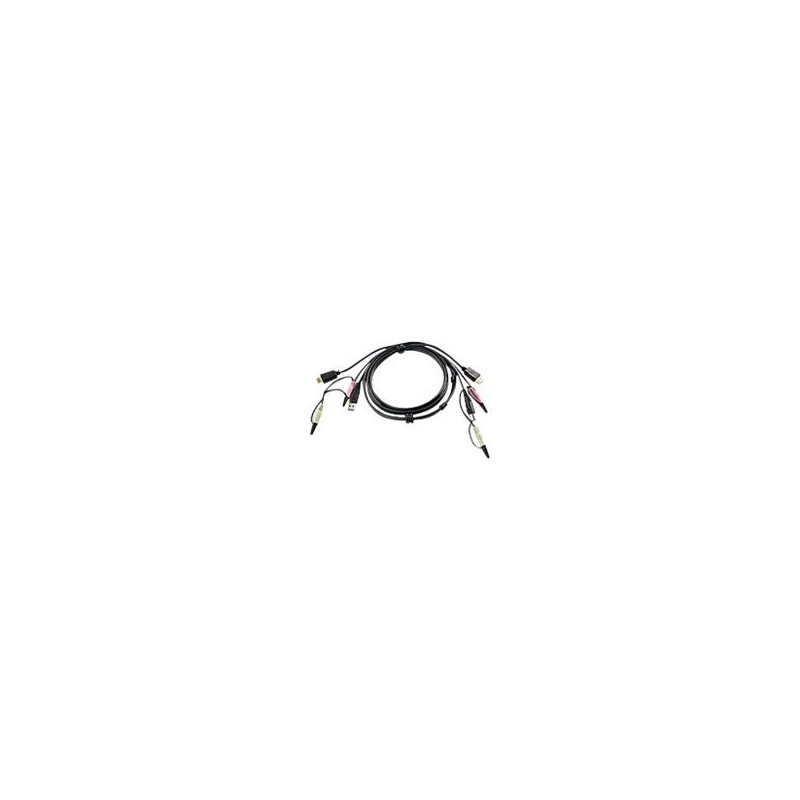Aten 2L-7D02UH cable para video, teclado y ratón (kvm) 1,8 m Negro