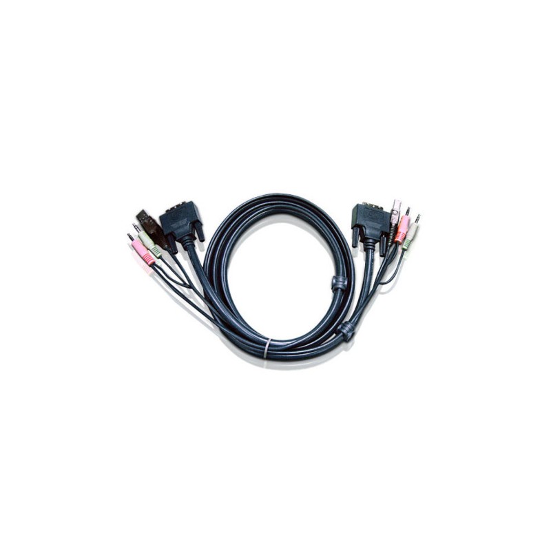 Aten Cable KVM DVI-I single link USB de 3 m