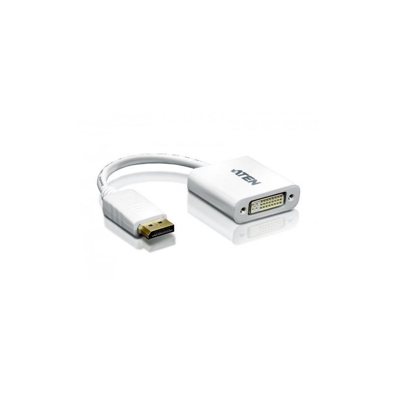 Aten DisplayPort/DVI Adapter DisplayPort Male DVI-I Female Blanco