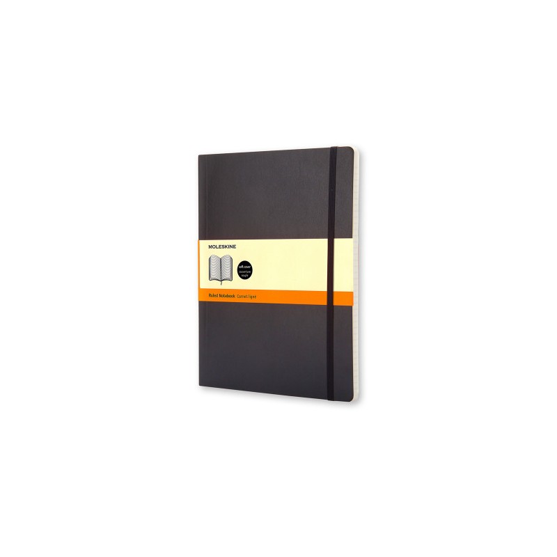 LIBRETA CLASICA TAPA BLANDA NEGRA XL (19X25CM) RAYADA MOLESKINE QP621