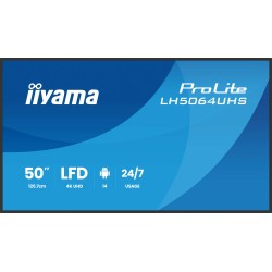 iiyama LH7564UHS-B1AG pantalla de señalización Pantalla plana para señalización digital 190,5 cm (75") Wifi 500 cd / m² 4K Ultra