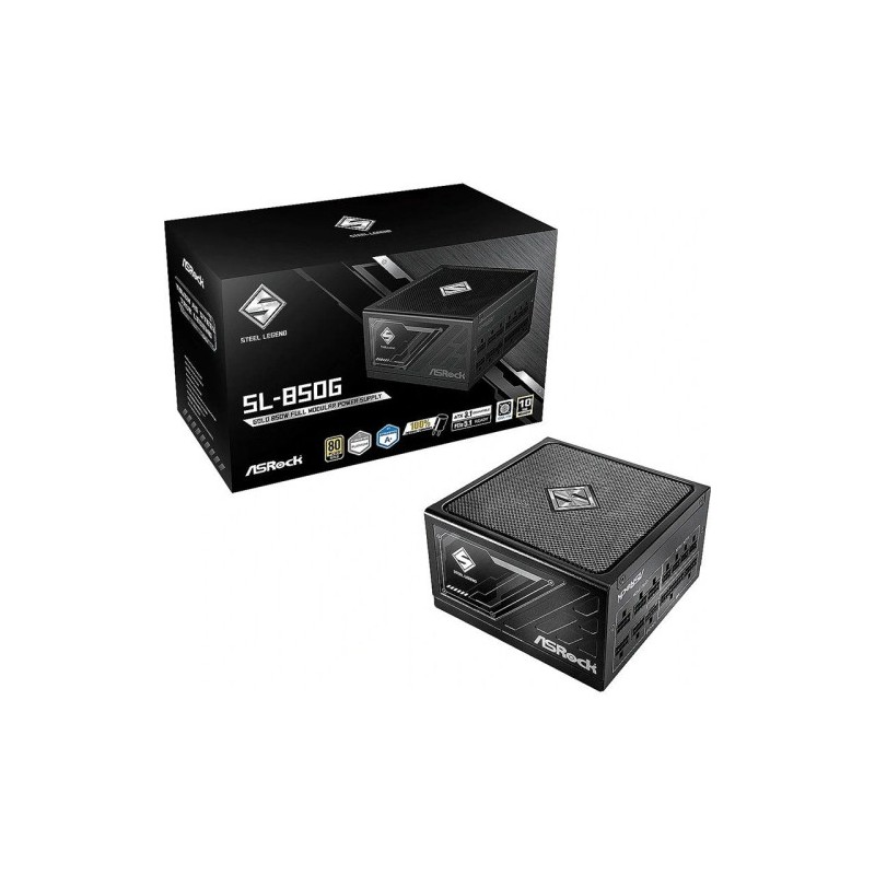 FUENTE ALIMENTACION ASROCK SL-850G,PSU,850W,80 PLUS GOLD,135MM,MODULAR,PCI-E 5.1 (12+4pin)x1,PCI-E (6+2 pin)x3,SATA (5 pin)x9
