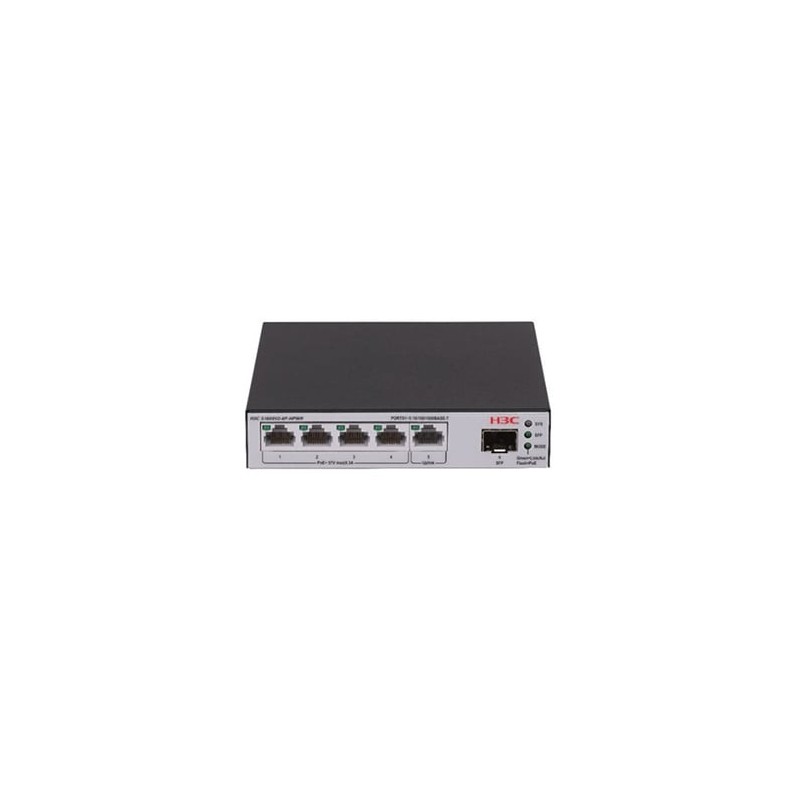H3C LS-1600V2-6P-HPWR-GL switch Gestionado L2 Gigabit Ethernet (10/100/1000) Energía sobre Ethernet (PoE) Gris, Negro
