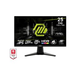 MSI MONITOR MAG 255XF. 24.5" IPS PLANO. 1920X1080 . 300HZ. NEGRO