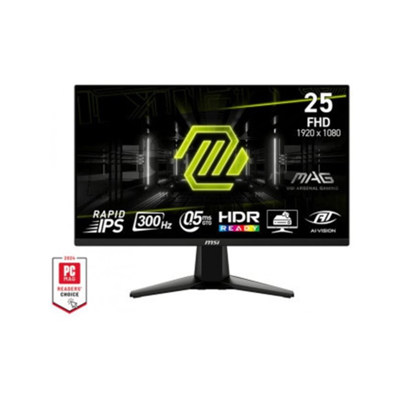 MSI MONITOR MAG 255XF. 24.5" IPS PLANO. 1920X1080 . 300HZ. NEGRO