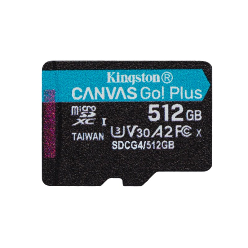 Kingston Technology 512 GB microSDXC Canvas Go Plus Gen4 200R A2 U3 Paquete individual sin ADP