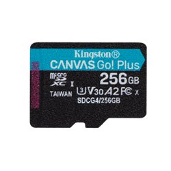 Kingston Technology 256 GB microSDXC Canvas Go Plus Gen4 200R A2 U3 Paquete individual sin ADP
