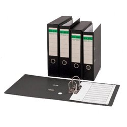 ARCHIVADOR PALANCA CARTÓN COMPACTO FOLIO ANCHO COLOR NEGRO ELBA 100580140