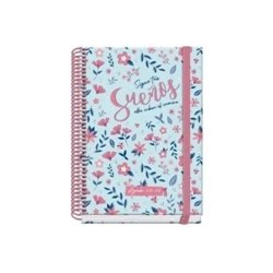AGENDA ESCOLAR 2025-2026 TAMAÑO A5 TAPA CARTON FORRADO SEMANA VISTA PRIME BLOSSOM DOHE 52039