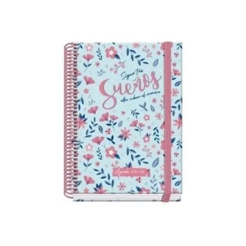 AGENDA ESCOLAR 2025-2026 TAMAÑO A5 TAPA CARTON FORRADO SEMANA VISTA PRIME BLOSSOM DOHE 52039
