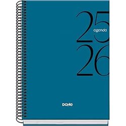 AGENDA ESCOLAR 2025-2026 TAMAÑO A5 TAPA CARTON FORRADO SEMANA VISTA MODELO SYSTEM BASIC AZUL DOHE 52056