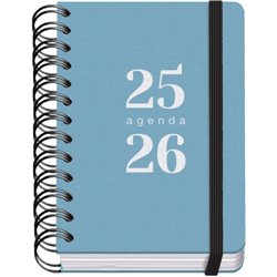 AGENDA ESCOLAR 2025-2026 TAMAÑO A6 TAPA CARTON FORRADO DÍA PÁGINA PRIME LOGIC DOHE 52053