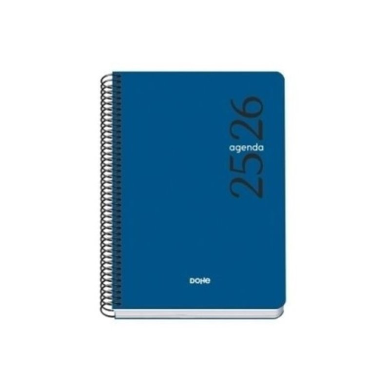 AGENDA ESCOLAR 2025-2026 TAMAÑO A5 TAPA POLIPROPILENO DÍA PÁGINA MODELO ESENCIAL BASIC AZUL DOHE 52072