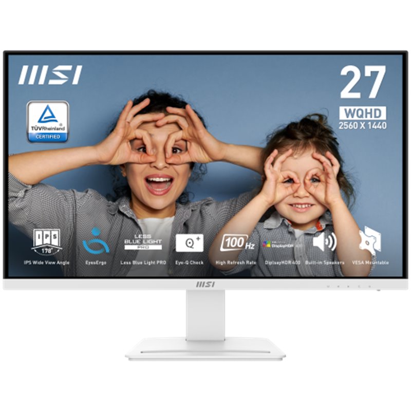 MSI Pro MP273QW E2 pantalla para PC 68,6 cm (27") 2560 x 1440 Pixeles Wide Quad HD Blanco