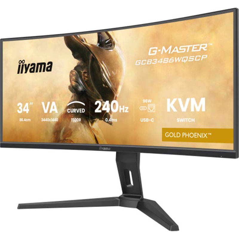 MONITOR IIYAMA G-MASTER GCB3486WQSCP-B1, 34", 1500R,  240HZ, USB-C (95W), KVM, LAN, 500CD