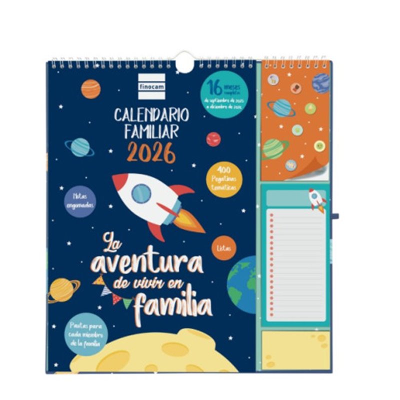 CALENDARIO 16 MESES SEPTIEMBRE 2025-DICIEMBRE 2026 PLUS 340X380 MES VISTA FAMILIAR+ FINOCAM 540220126