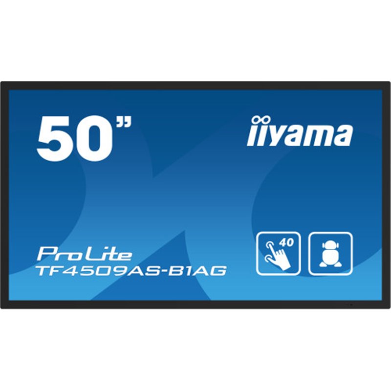 MONITOR IIYAMA 50" PCAP AG BEZEL FREE 40-POINTS, 1920X1080, ANDR. 11,4GB, 32GB, IPS, 24/7, 2XHDMI, DP, 435CDM2 , LANDSC-PORTR-FA