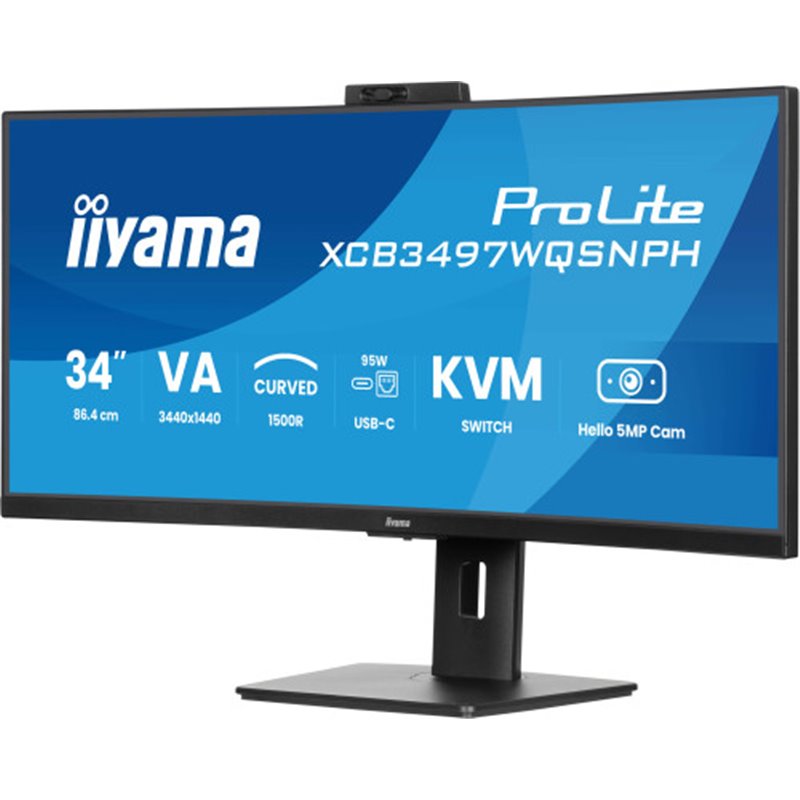 MONITOR IIYAMA VA, 2H 1DP,DOCK, KVM,  95W, 5MP HELLO