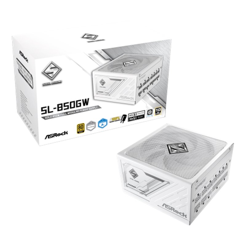 Asrock SL-850GW Steel Legend unidad de fuente de alimentación 850 W 20+4 pin ATX ATX Blanco