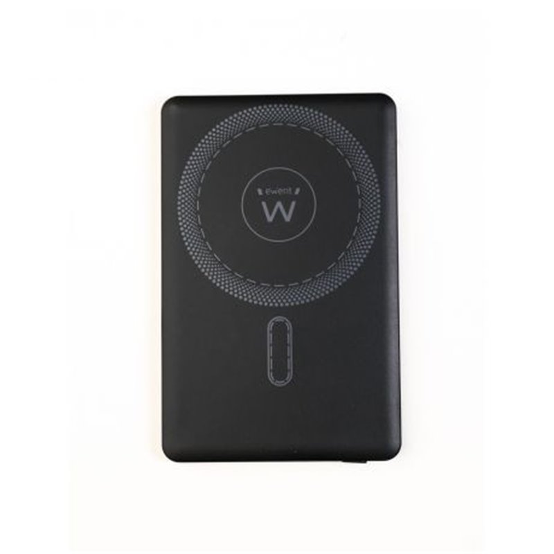 EWENT POWERBANK ULTRASLIM MAGSAFE® 5000MAH  PD 20W, 1X USB-C (IN/OUT), 1X USB-A PORT, 104X67X8’55MM, 112GR, BLACK