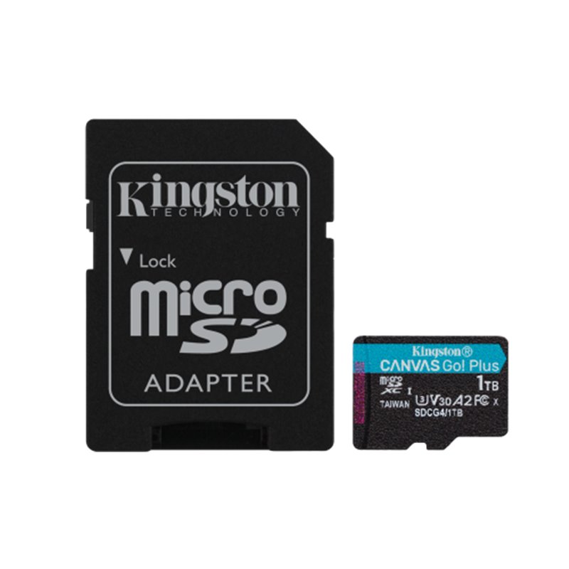Kingston Technology Tarjeta microSDXC Canvas Go Plus Gen4 de 1 TB, 200 MB/s, A2 U3 V30 y adaptador
