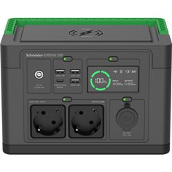 SCHNEIDER OFFGRID PORTABLE POWER STATION 330, 332WH LITHIUM-ION, 2 SCHUKO, SINEWAVE