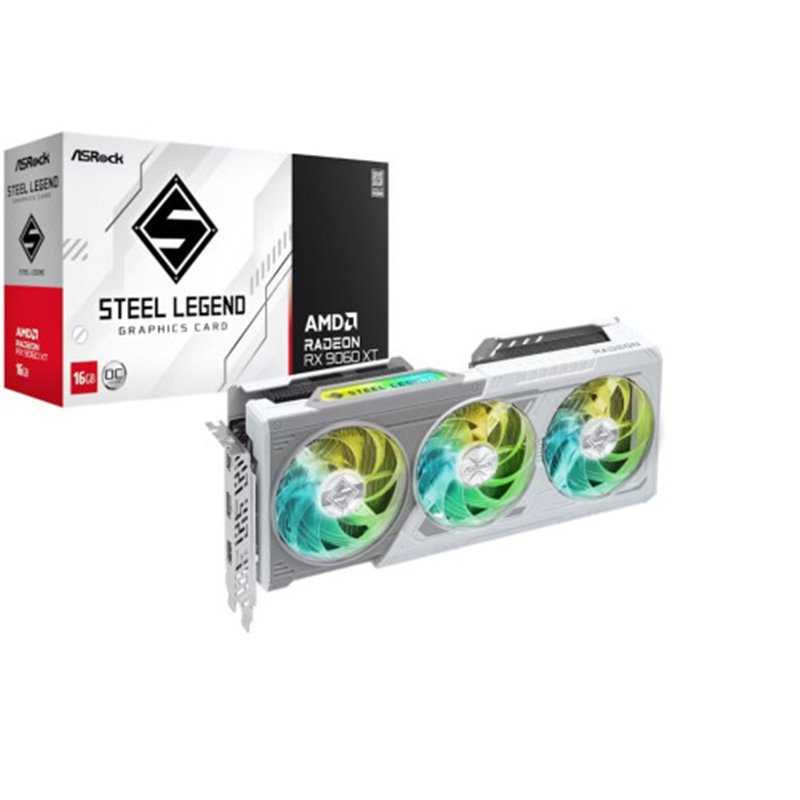 VGA ASROCK RX9060XT SL 16GO,AMD,RX9060XT,16GB,GDDR6,128BIT,2HDMI+2DP (3 VENTILADORES)