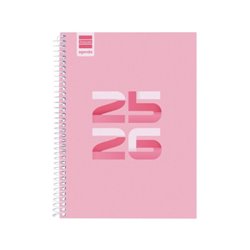 AGENDA ESCOLAR 2025-2026 COOL 4º 155X212 SEMANA VISTA HORIZONTAL ROSA+ FINOCAM 645040426