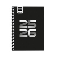 AGENDA ESCOLAR 2025-2026 COOL 8º 120X164 SEMANA VISTA HORIZONTAL NEGRO+ FINOCAM 645000326