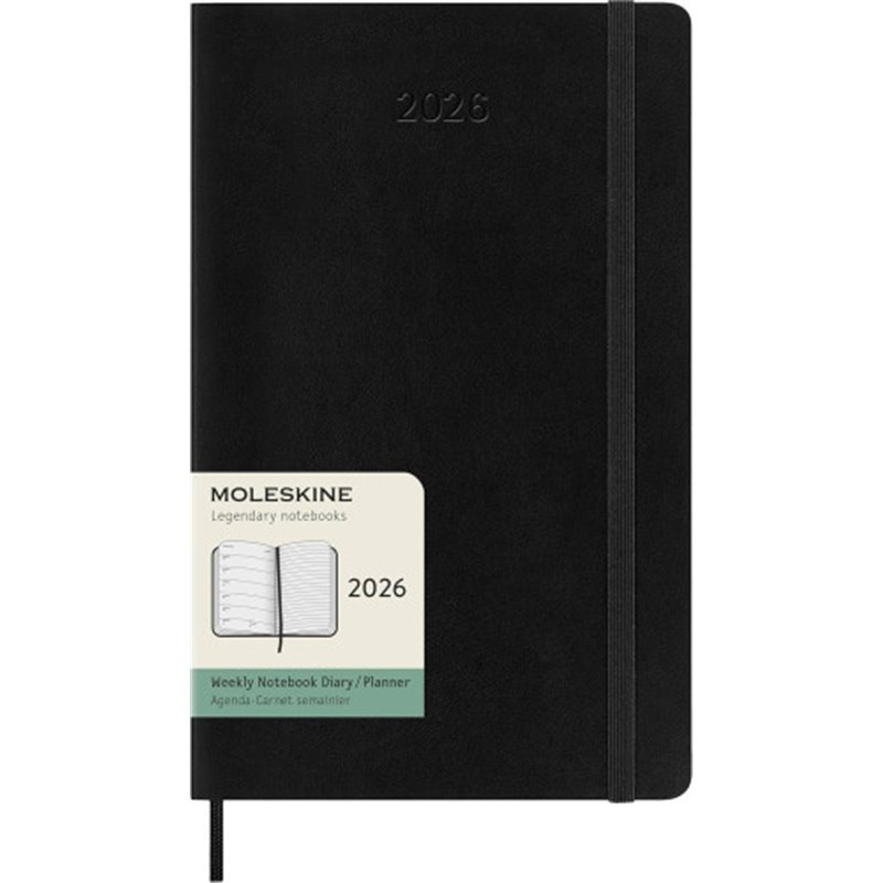 AGENDA 2026 TAPA BLANDA 12 MESES SEMANAL L (13 X 21 CM) NEGRA MOLESKINE DSB12WN3Y26