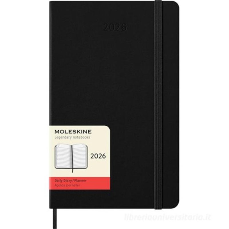 AGENDA 2026 TAPA DURA 12 MESES DIARIA L (13 X 21 CM) NEGRA MOLESKINE DHB12DC3Y26