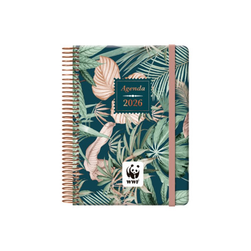 AGENDA 2026 WWF ESPIRAL DÍA PÁGINA 12,5 X 18 CM. CON 4 HOJAS DE PEGATINAS DOHE 13217 - 26