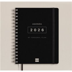 AGENDA 16 MESES SEPTIEMBRE 2025-DICIEMBRE 2026 TEMPUS 4º 155X212 SEMANA VISTA VERTICAL NEGRO+ FINOCAM 626600126