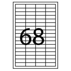 CAJA 100 HOJAS ETIQUETAS ADHESIVAS ILC BLANCA 48,5X16,9 FABRISA 15293