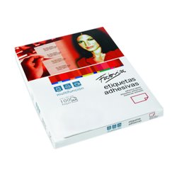 CAJA 100 HOJAS ETIQUETAS ADHESIVAS ILC BLANCA 38X21,2 FABRISA 15292
