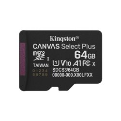 Kingston Technology 64GB micSDXC Canvas Select Plus Gen3 100R A1 (Adaptador de SD no incluido)