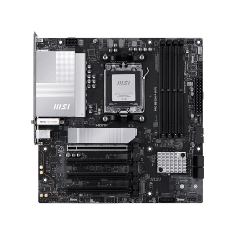 PLACA MSI PRO B850M-P WIFI,AMD,AM5,B850,4DDR5,256GB,1HDMI+1DP,4SATA3+3M.2,5GBLAN+WIFI7+BT5.4,7USB3.2,MATX