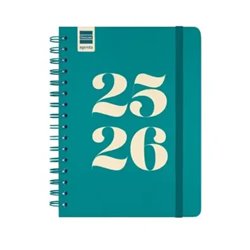AGENDA ESCOLAR 2025-2026 CURSO COSMO 4º 155X212  SEMANA VISTA HORIZONTAL AQUA+ FINOCAM 537050426