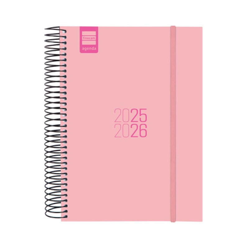 AGENDA ESCOLAR 2025-2026 ESPIR E10-155X212 1DIA PAGINA ROSA+ FINOCAM 633120226