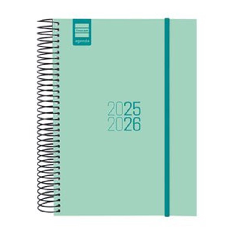 AGENDA ESCOLAR 2025-2026 ESPIR E10-155X212 1DIA PAGINA TURQUESA+ FINOCAM 633120126