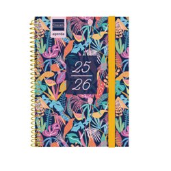 AGENDA ESCOLAR 2025-2026 SECUNDARIA 8º 120X164 SEMANA VISTA HORIZONTAL TROPICAL+ FINOCAM 634225026