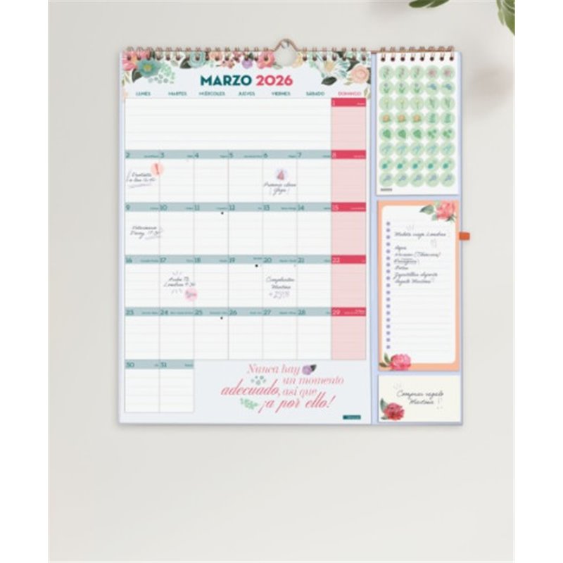 CALENDARIO 16 MESES SEPTIEMBRE 2025-DICIEMBRE 2026 PLUS 340X380 MES VISTA FRASES MOTIVACIONALES+ FINOCAM 540220226