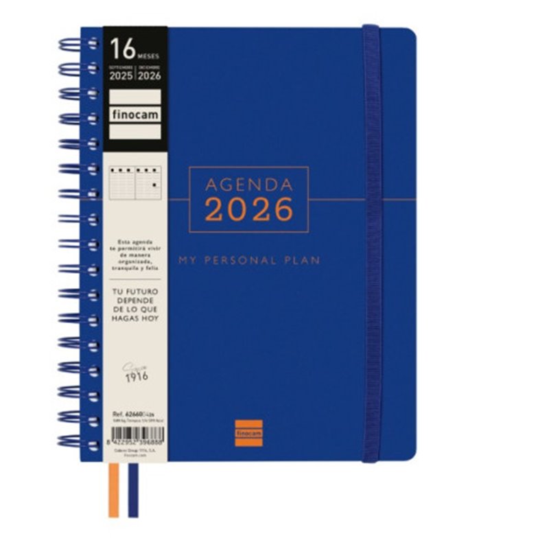 AGENDA 16 MESES SEPTIEMBRE 2025-DICIEMBRE 2026 TEMPUS 4º 155X212 SEMANA VISTA VERTICAL AZUL+ FINOCAM 626600426