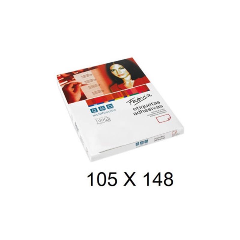 CAJA 100 HOJAS ETIQUETAS ADHESIVAS ILC BLANCA 105X148 FABRISA 15320