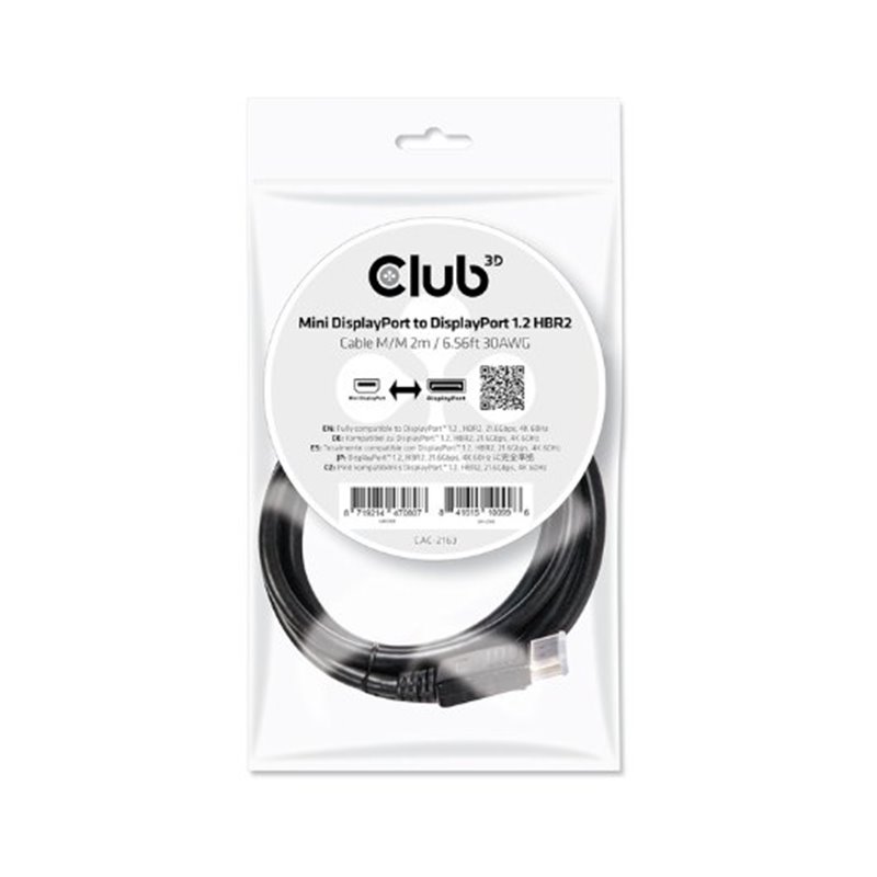 ADAPTADOR ACTIVO MINI-DP A VGA CLUB3D BLACK