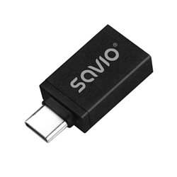 ADAPTADOR SAVIO AK-80 USB-A 3.1 USB-C 3.1 BLACK