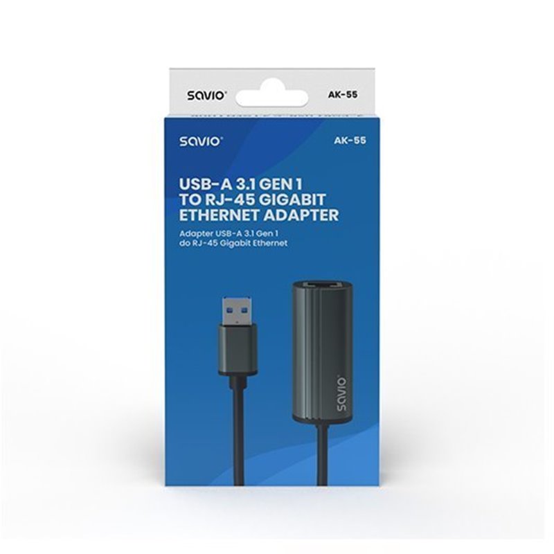 ADAPTADOR USB-A A ETHERNET RJ45 SAVIO AK-55