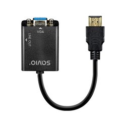ADAP  HDMI (M) - VGA (H) + MINI JACK 3.5 MM SAVIO
