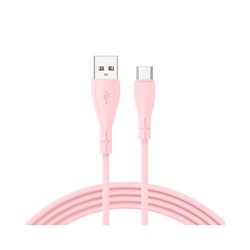 CABLE COOL USB A USB-C 1M NYLON PINK